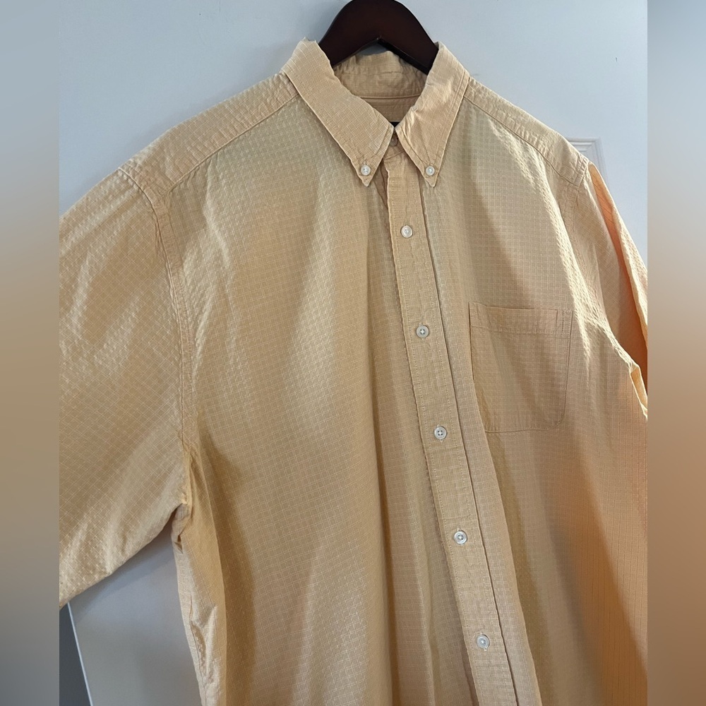 Eddie Bauer Light Yellow Short Sleeve Cotton Dress Shirt Men’s XL - Picture 9 of 14